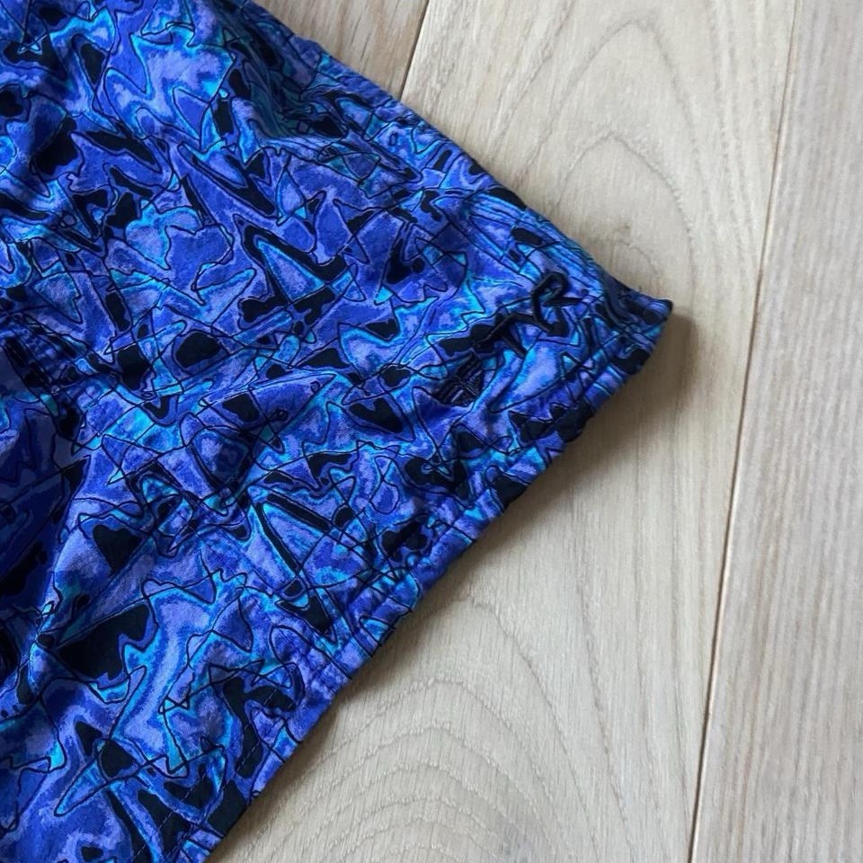 Vintage 90s TYR Purple & Blue Multi Pattern Trunks Shorts Size Men's Medium 28x5