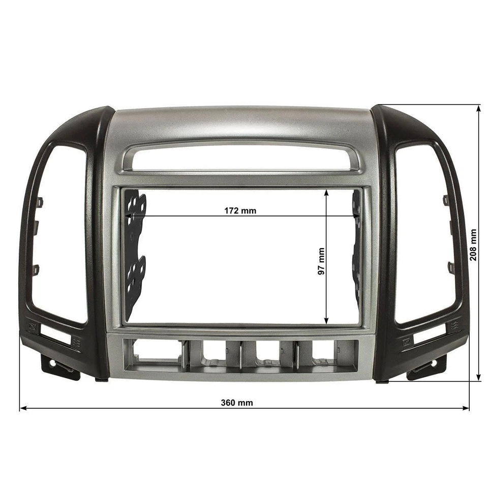 Cache radio double DIN compatible avec Hyundai Santa Fe CM Facelift 4 interru... - Photo 2/3