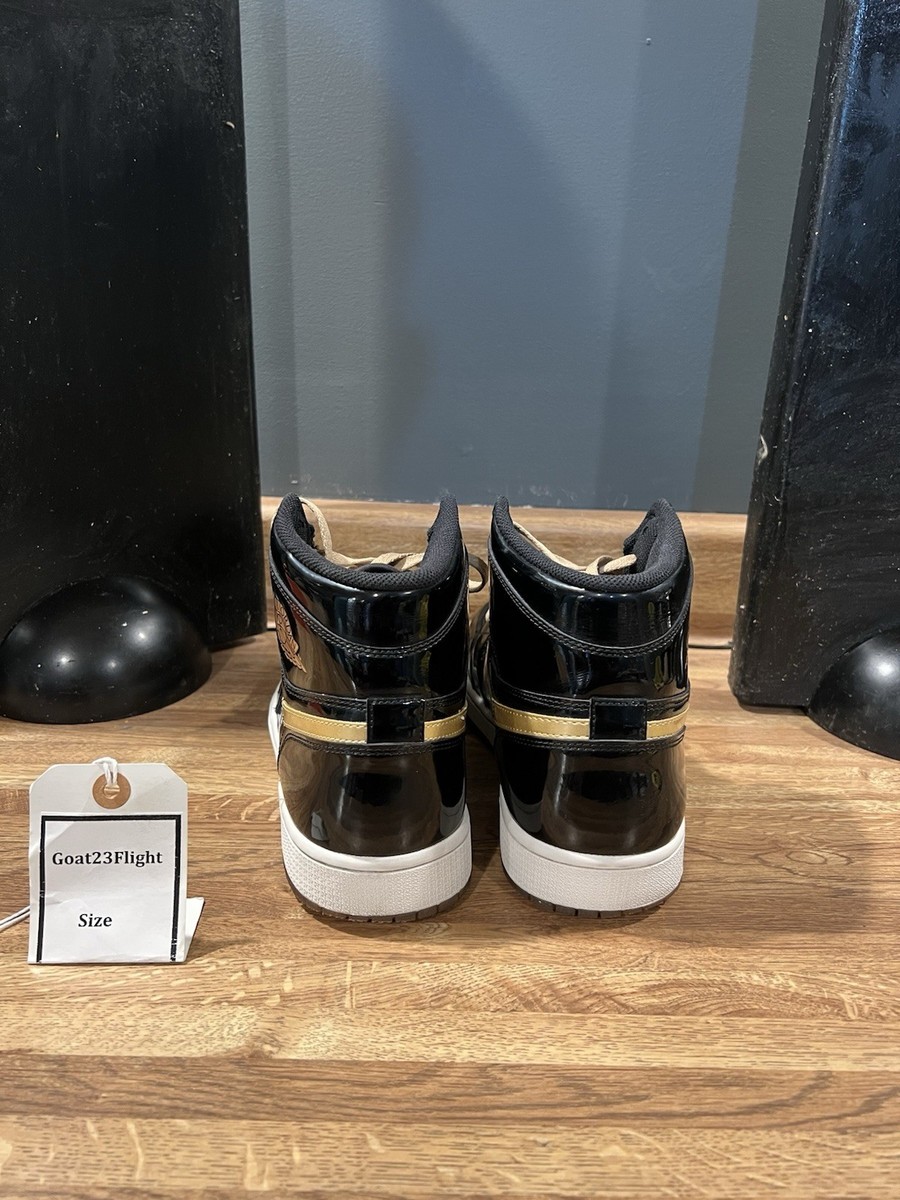 Size 12 - Air Jordan 1 Retro OG High Black Gold PL for sale online