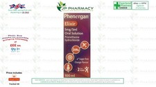 Phenergan Elixir 5mg/5ml Hayfever, rashes, travel sickness, insomnia - 100ml.