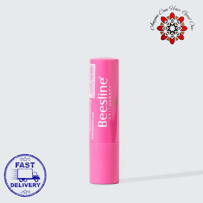 Beesline Lippenpflege Shimmery Strawberry Feuchtigkeitsspendender Lippenbalsam mit Bienenwachs 4g
