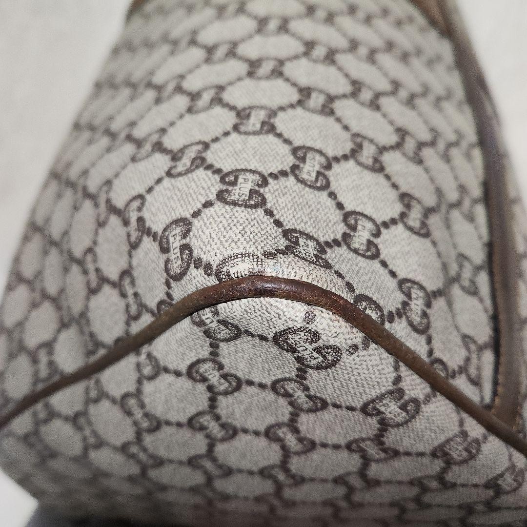 GUCCI Old GG Supreme Boston Bag Unisex Leather Travel Luggage Vintage Brown thumbnail 11