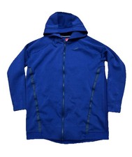 NIKE Tech Fleece Mesh Cocoon Full Zip Hoodie Womens L Jacket Navy Blue