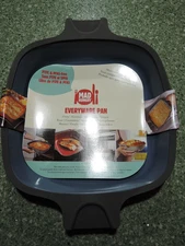 Mad Hungry Everyware Pan 10 Inch Skillet Blue Ceramic Micro Safe Silicone Grip