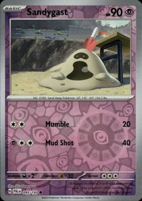 Sandygast - Reverse Holo Common SV02: Paldea Evolved 095/193 NM