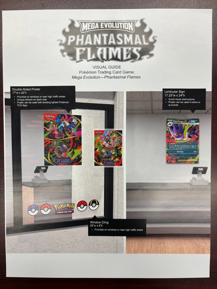 Pokemon Phantasmal Flames Marketing Kit 3D 17X24 POSTER SIGN Gengar CHARIZARD - Image 3 of 4