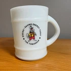 Vintage Boeing Anchor Hocking Milk Glass Coffee Cup Mug 10 oz