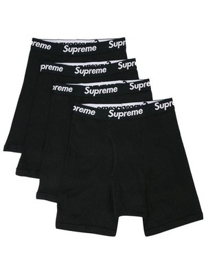 Supreme Hanes Boxer Briefs Size Mens 36-38 Large 4 Pack Black | eBay