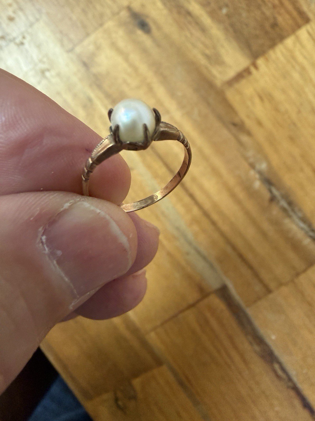 Antique Pearl 10k GF Gold Filled Women’s Ring Size 6 3/4 As Found In Estate