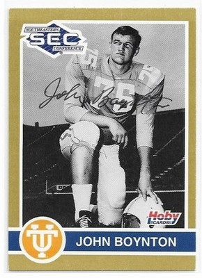 JOHN BOYNTON Autographed Signed 1991 Hoby card #314 Tennessee Vols Football