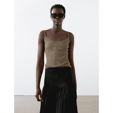 (6234) Massimo Dutti Strappy Knit Top with Ri...