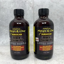 2 Bottles! Jamaican Mango & Lime Jamaican Black Castor Oil Extra Dark 4 oz Ea