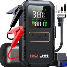 4-IN-1 Car Jump Starter with Air Compressor Peak 5000A Auto Battery Booster