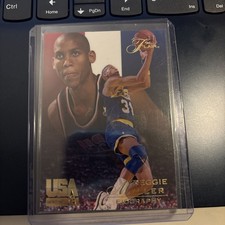 1- 1994 FLEER USA BASKETBALL REGGIE MILLER BIOGRAPHY BASKETBALL CARD #60