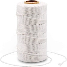 G2PLUS White String, Cotton Bakers Twine, 328 Feet 2MM Natural White Cotton Stri