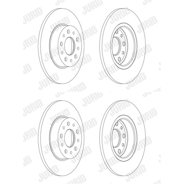 2X Jurid Bremsscheiben Hinten 251Mm Voll Passend FÜR Fiat 500L Tipo | 563064JC-image