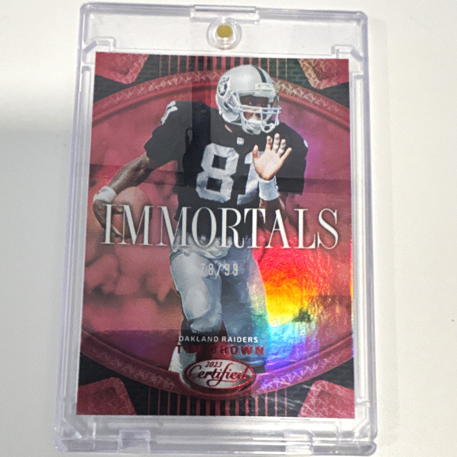 Panini 2023 Certified Tim Brown Immortals Insert #I-8 Oakland Raiders 78/99