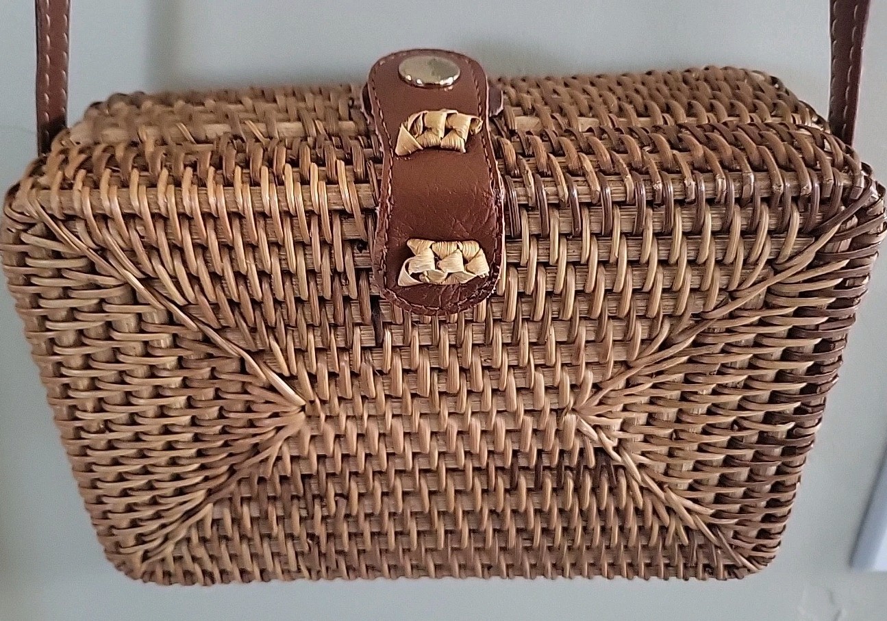 Rectangular Crossbody Woven Wicker Basket Purse B… - image 1