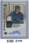 2024-25 UD Premier Rookie Auto Patch Gold Macklin Celebrini Auto /35 #AR-MC San