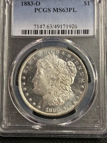 1883 O PCGS MS63 PL Proof Like Blk White Cam Morgan Silver Dollar Superb Mirrors