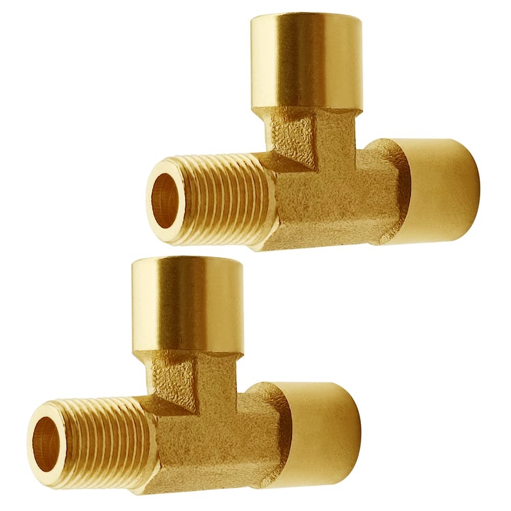 Joywayus 1/8 NPT Threaded Brass Pipe Fitting Tee T 3 way Inch,