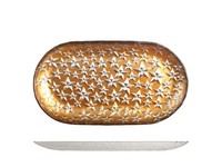 Ovaler Glas Teller Goldcosmo, Gold, 28X14Cm, H&H