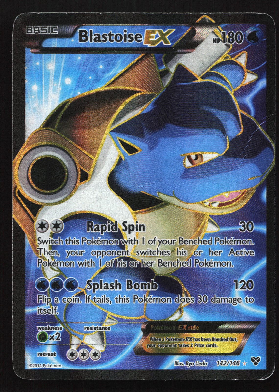 Blastoise EX (Full Art) 142/146 XY Base Set Ultra Rare Pokemon Card