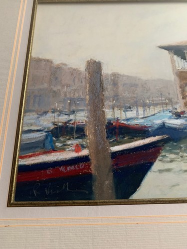 Pintura Original Impresionista Pastel Dibujo de una Escena Veneciana - Venecia - Imagen 4 de 9