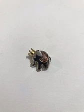 Danecraft Silver Tone King Elephant Brooch Pin Enamel Gold Tone Crown