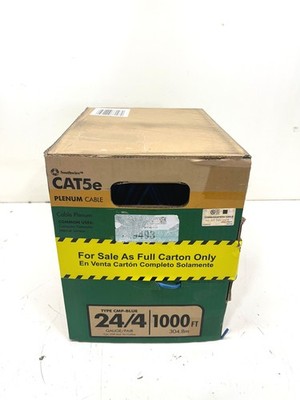 Southwire 1000 ft. Blue 24/4 CAT5e CMP (Plenum) Data Cable New