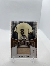 2024 Leaf Lumber Ryan Braun Game Used Bat Relic 8/40 Jersey Match Bronze