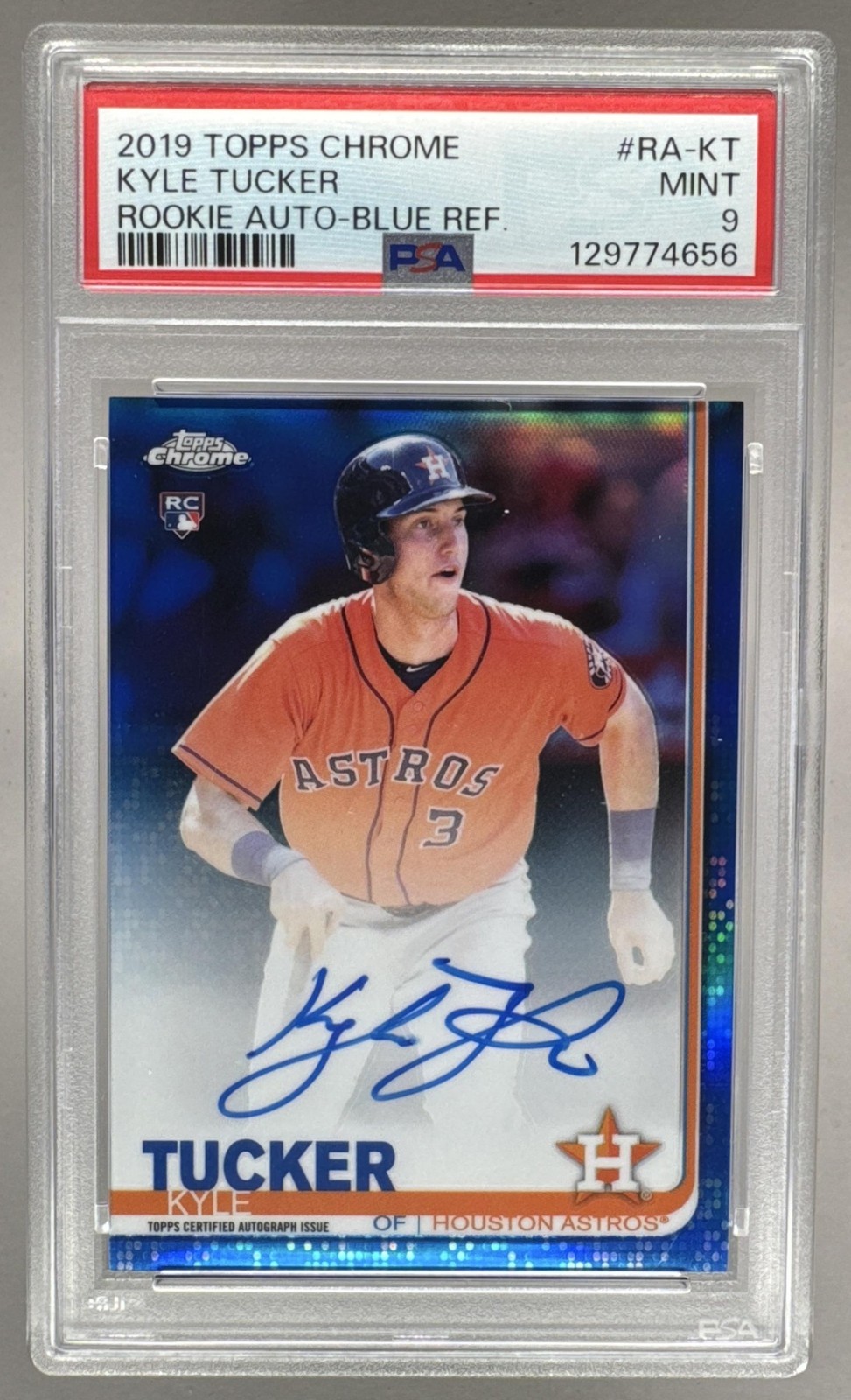 Kyle Tucker 2019 Topps Chrome #RA-KT Blue Refractor Rookie RC Auto 136/150 PSA 9