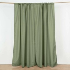 SAGE GREEN 2 Drapery Panels 8 ft Polyester Backdrop CURTAINS Rod Pockets Party