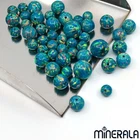 TURQUOISE LAB CREATED SYNTHETIC OPAL FULL DRILL ROUND BEADS 4mm-10mm WP001BE