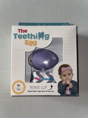 NEW IN BOX THE TEETHING EGG AND CLIP PURPLE A1