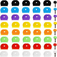 40 Pack Colored Key Caps Plastic Key Covers with ID Tags Flexible Key Identifier