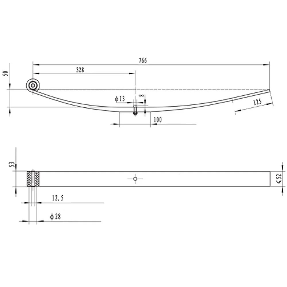 Maypole Double Parabolic Leaf Spring for Ifor WIlliams Trailers