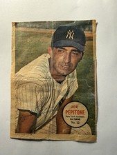 1967 Topps Posters Inserts Joe Pepitone New York Yankees No.22 Poor-Miscut/tape