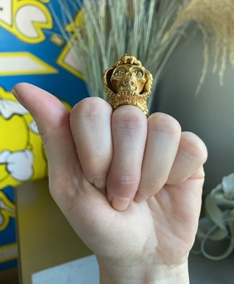 RARE Alexander McQueen Gold Snake Python Skull Ring festival goth