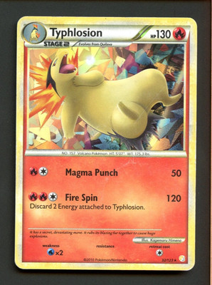 Typhlosion 32/123 HGSS Heavily Played Cracked Ice Holo Rare Pokemon Card