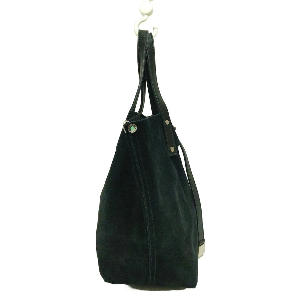 Auténtico TIFFANY&Co. - Bolso de Mano de Cuero Gamuza Negro Foto 2 de 4