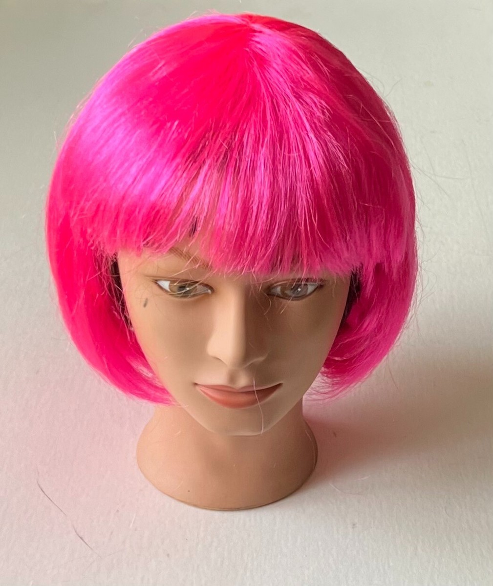 halloween costume pink wig