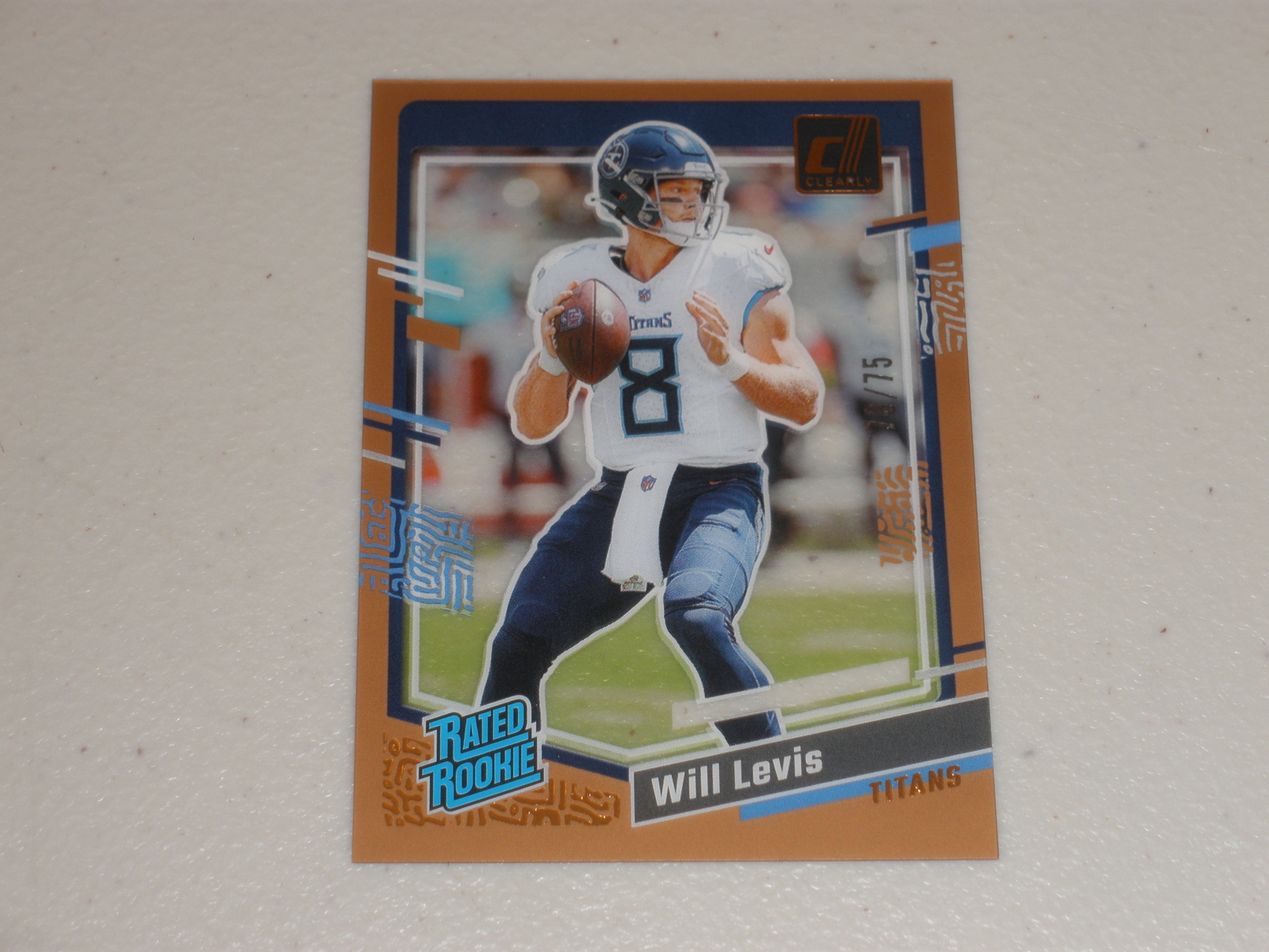 Will Levis 2023 Panini Clearly Donruss 94 Bronze Acetate SP RC /75 Titans