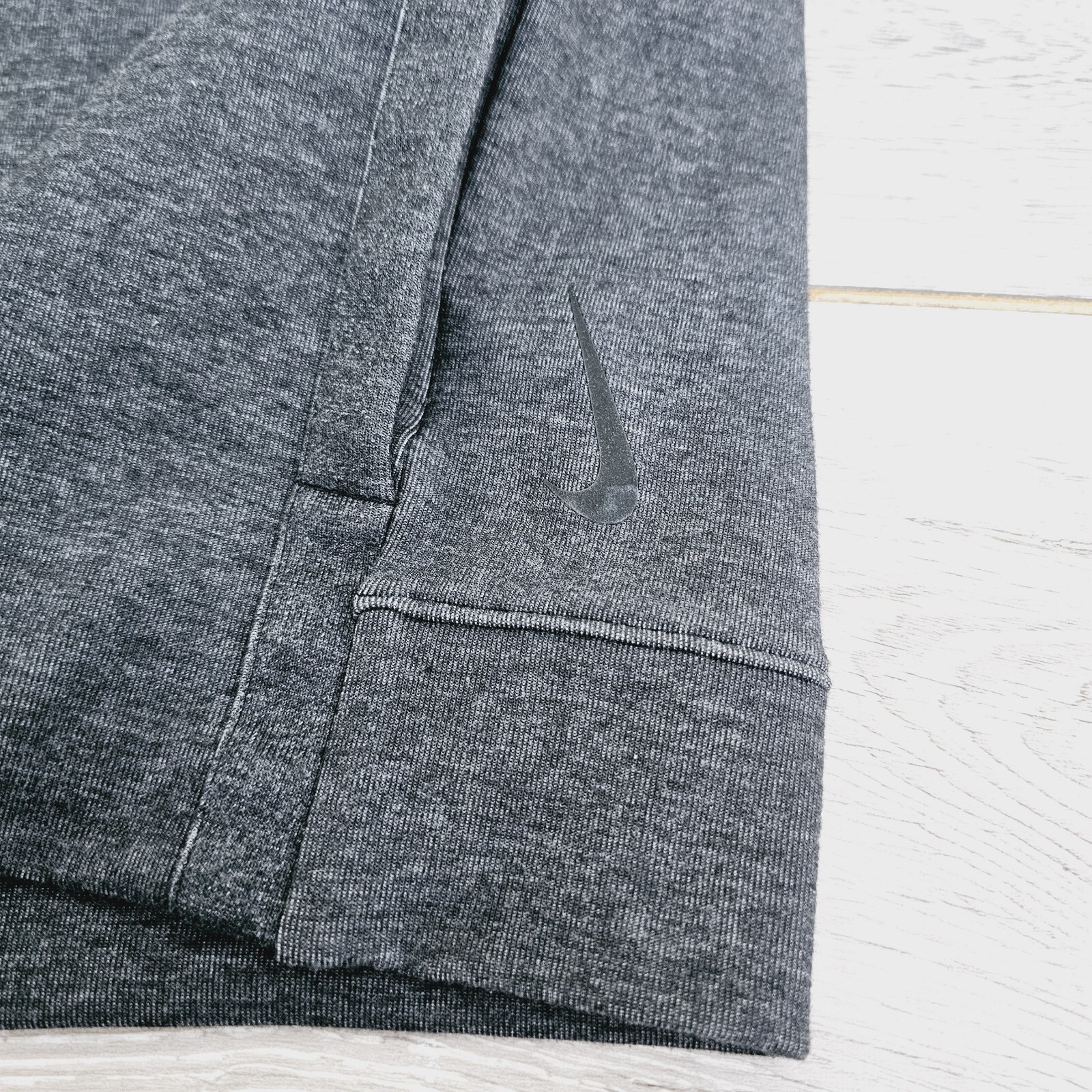 Nike Mens Yoga Long Sleeve Funnel Neck Top CU6255-010 Size Small Dark Grey thumbnail 6