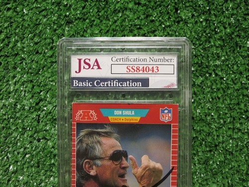 DON SHULA SIGNED MIAMI DOLPHINS SLABBED 1989 Pro Set FOOTBALL CARD JSA COA - Picture 3 of 6