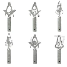 Silver Masonic Blue Lodge Tops Set with MM Emblem Freemason Masonic Pole