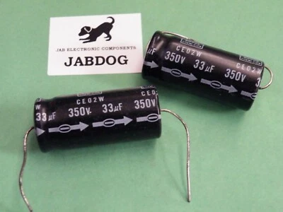 2 Pcs Nippon Axial Electrolytic Capacitor 33uF 350v 26g Z159