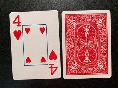 Swap Playing Card JUMBO Four of Hearts BICYCLE One Card U.S.A. | eBay