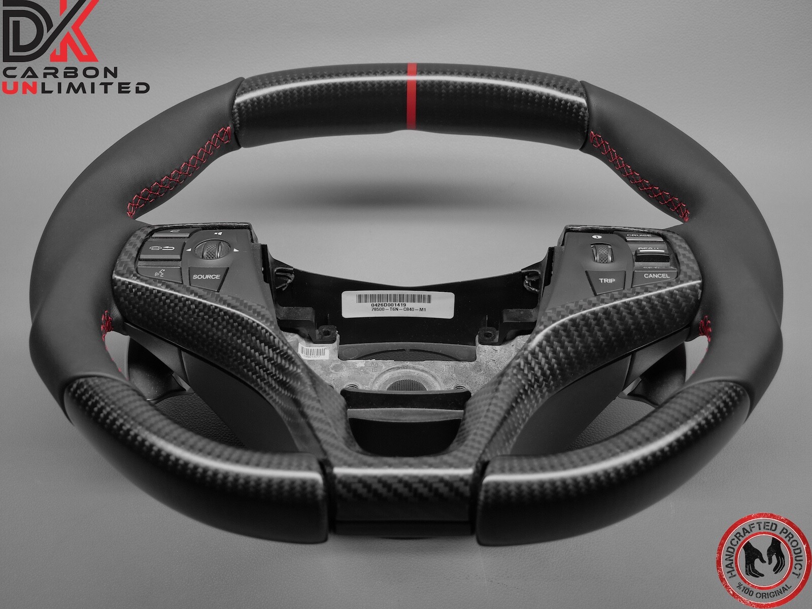 Acura NSX 2nd Gen NC1 2016 2022 Red Ring Napa Satin Matte Carbon Steering Wheel