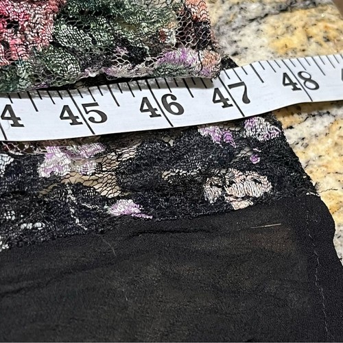 Vintage 90s STARINA Dark Floral Sheer Lace Maxi Dress S Pleats Romantic Boho - Bild 12 von 16